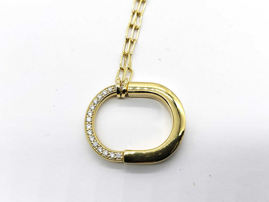 Tiffany&Co. Lock d0.33ct YG Au750 13.5g Necklace