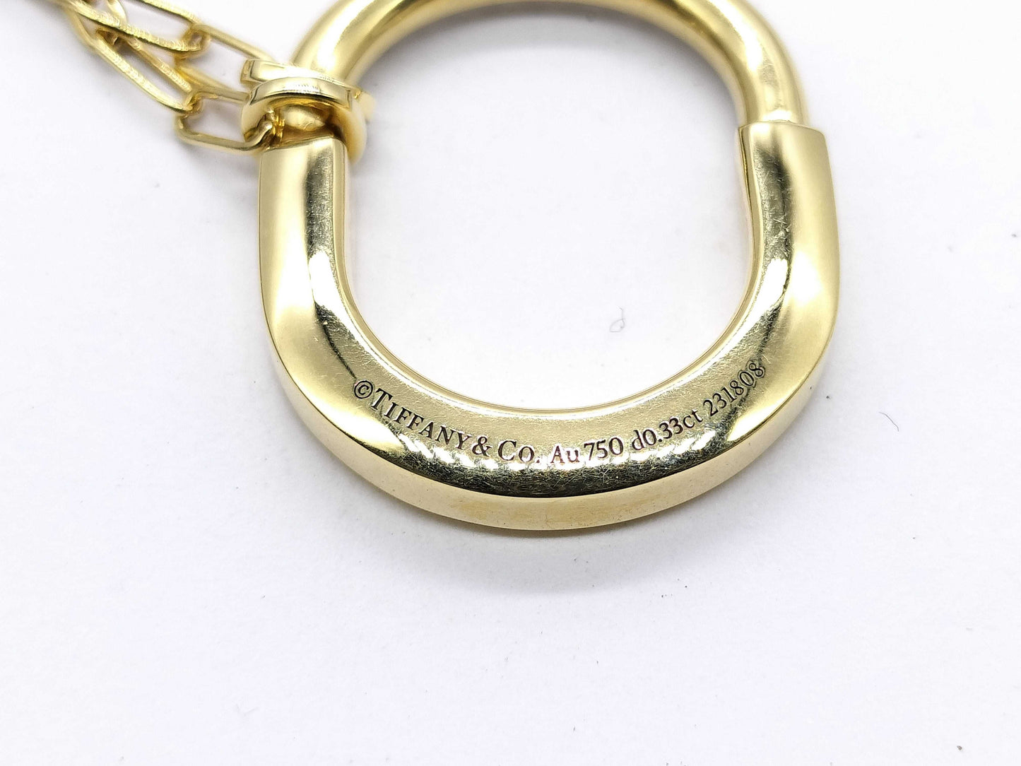 Tiffany&Co. Lock d0.33ct YG Au750 13.5g Necklace