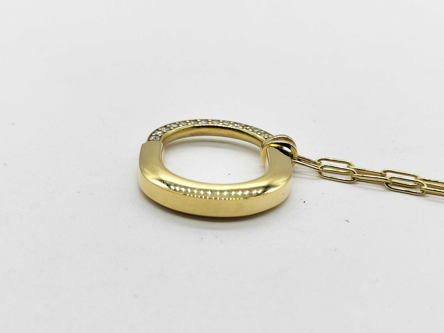 Tiffany&Co. Lock d0.33ct YG Au750 13.5g Necklace