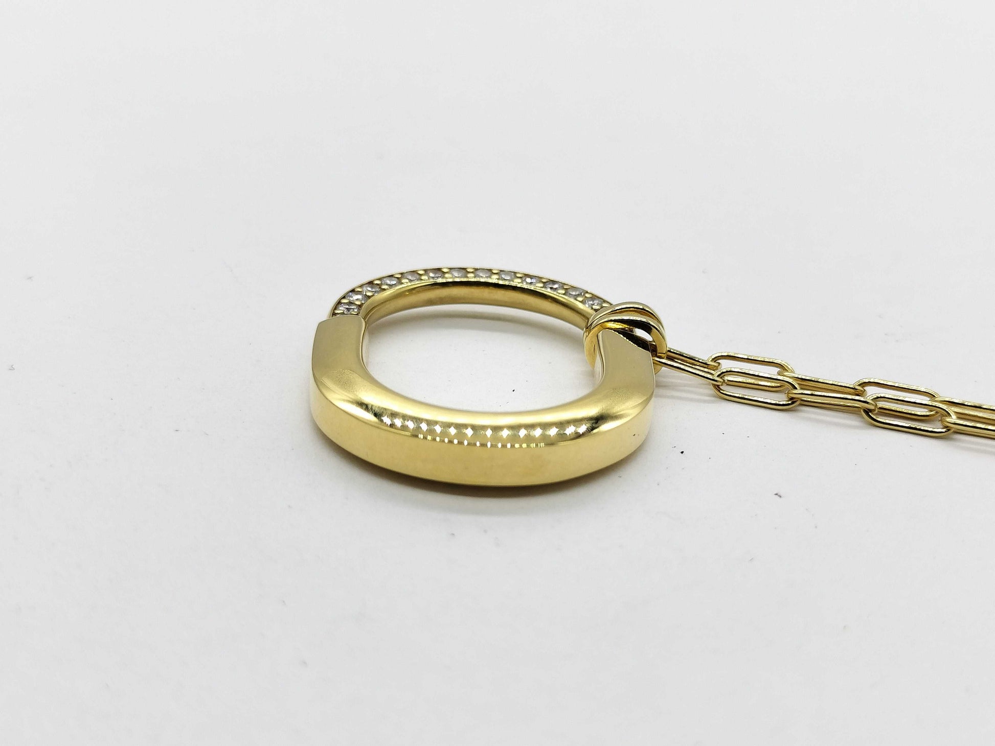 Tiffany&Co. Lock d0.33ct YG Au750 13.5g Necklace