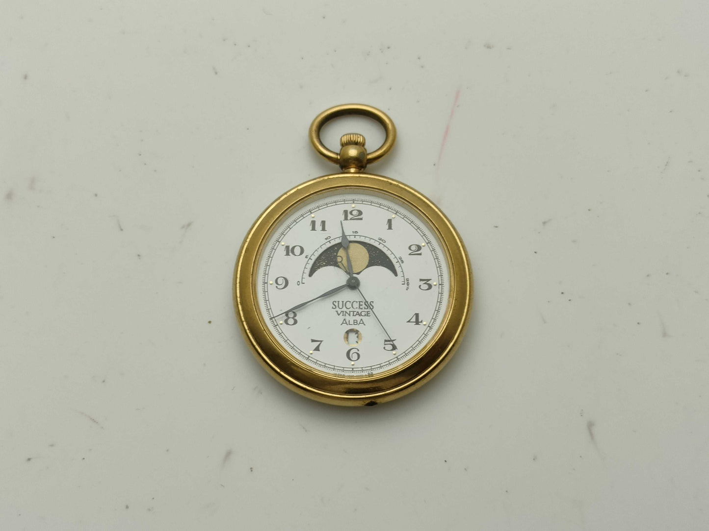 SEIKO Alba V338-0010 Success Moon Phase Pocket Watch