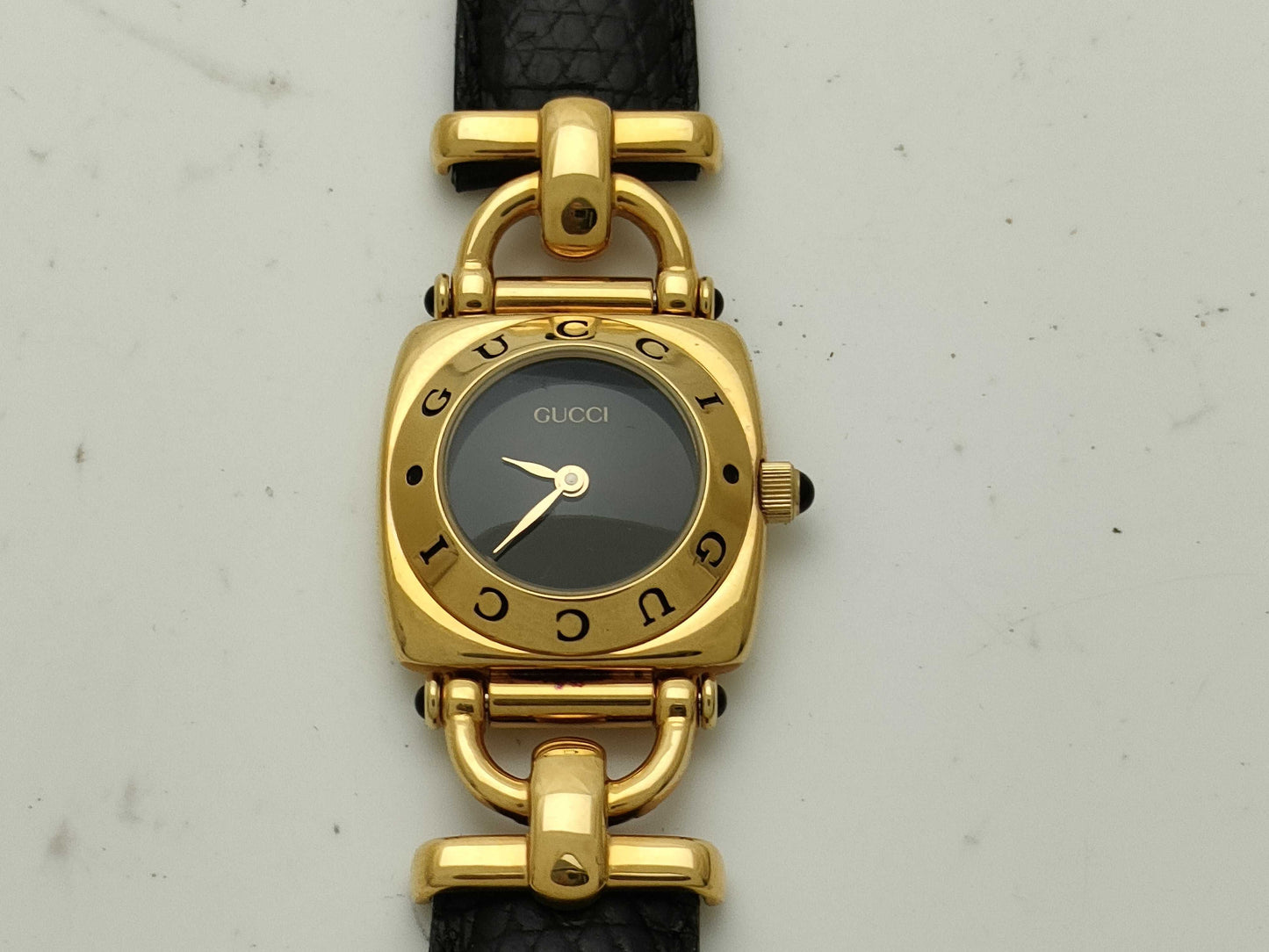 GUCCI 6300L Black Dial Horsebit Women's Watch