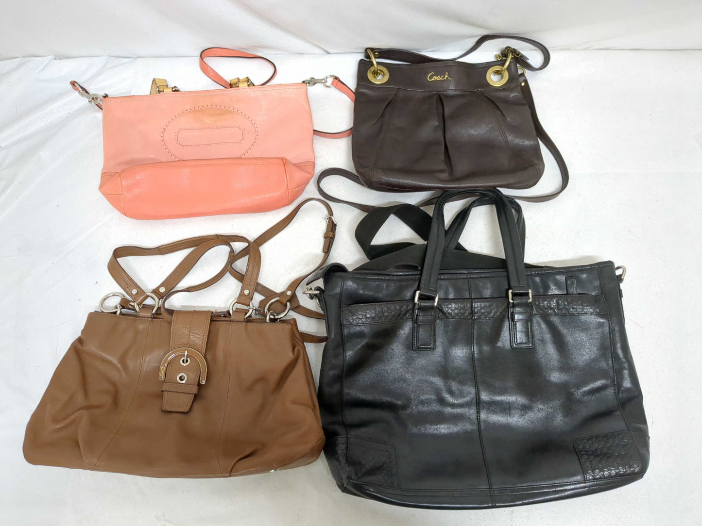 (10463_0064) COACH Leather Bag *4-piece set Tote Bag