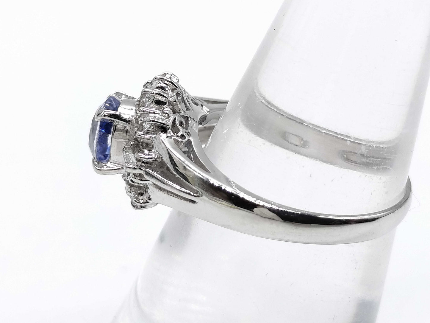 S1.00ct D0.23ct Pt900 5.0g Ring