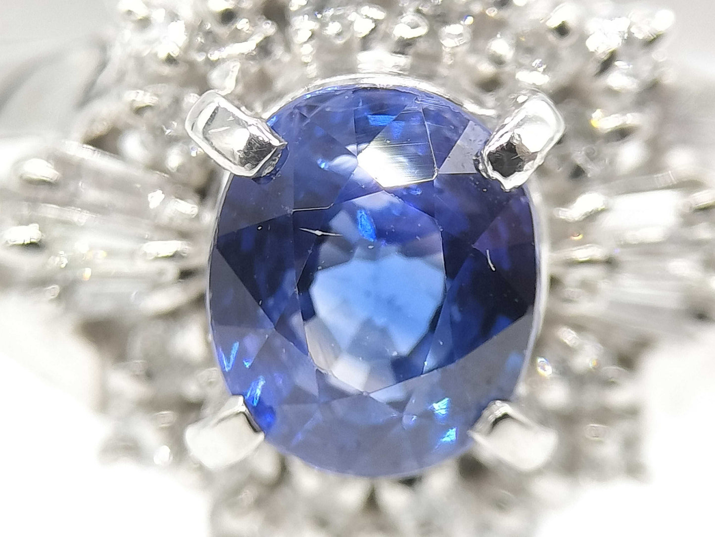S1.00ct D0.23ct Pt900 5.0g Ring