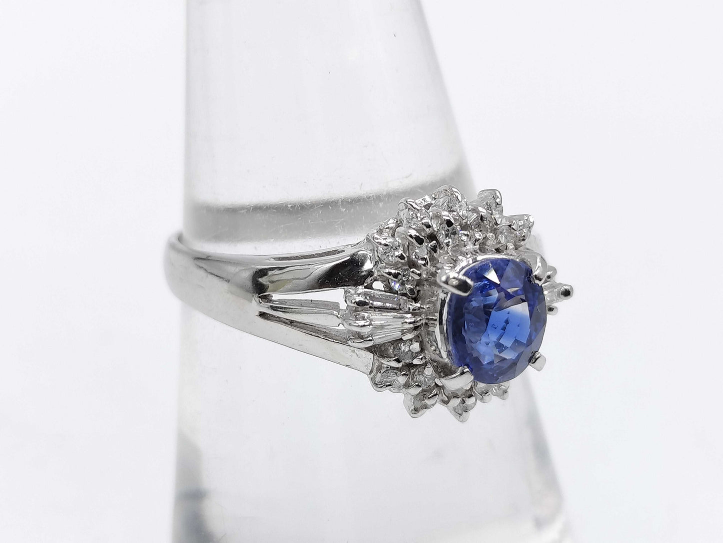 S1.00ct D0.23ct Pt900 5.0g Ring