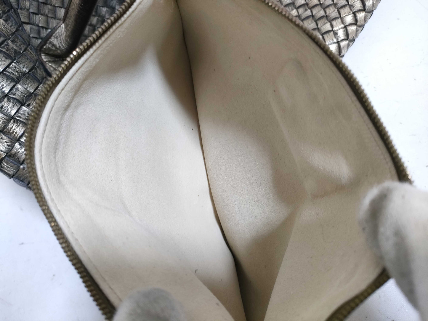 (10460_0286) BOTTEGA VENETA Intrecciato CavaMM Gold Handbag