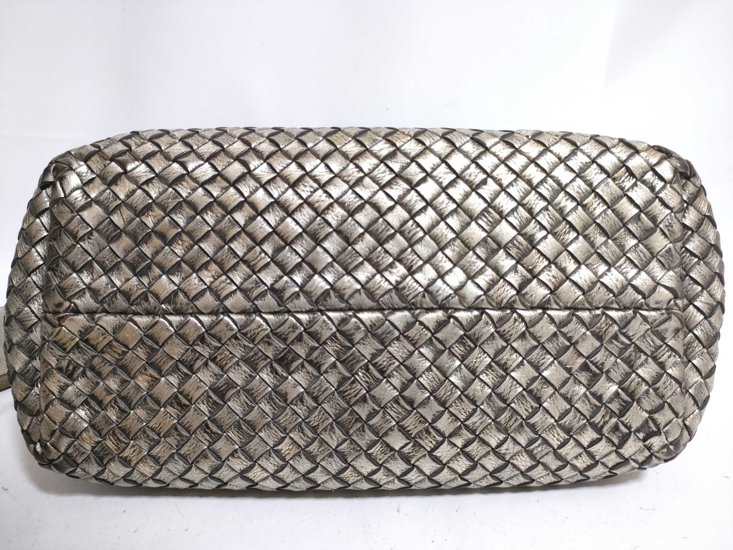 (10460_0286) BOTTEGA VENETA Intrecciato CavaMM Gold Handbag