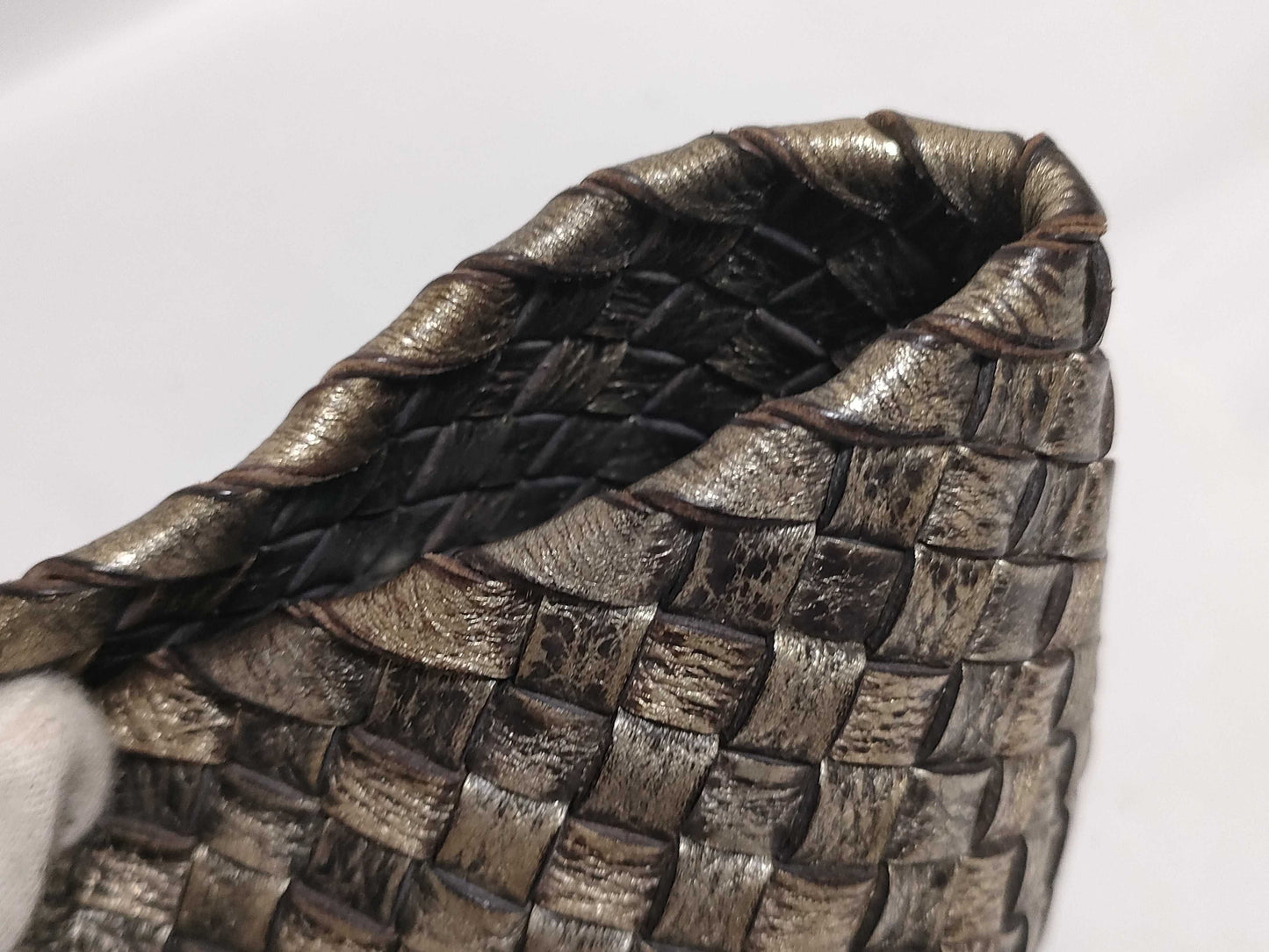 (10460_0286) BOTTEGA VENETA Intrecciato CavaMM Gold Handbag