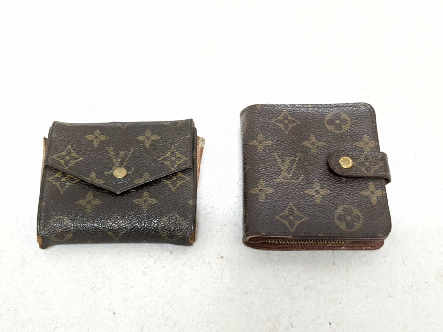 (10463_0010) LOUIS VUITTON Monogram W Hook/Compact Zip Folding Wallet Set of 2 Wallets