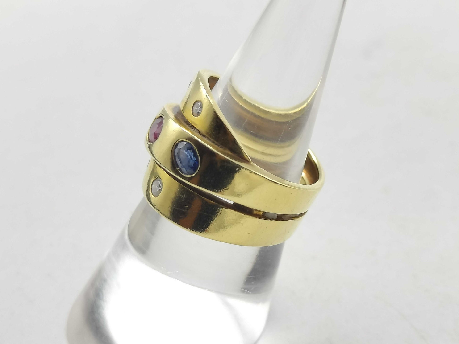 Van Cleef&Arpels Ruby Sapphire Diamond YG 18K 8.8g Ring