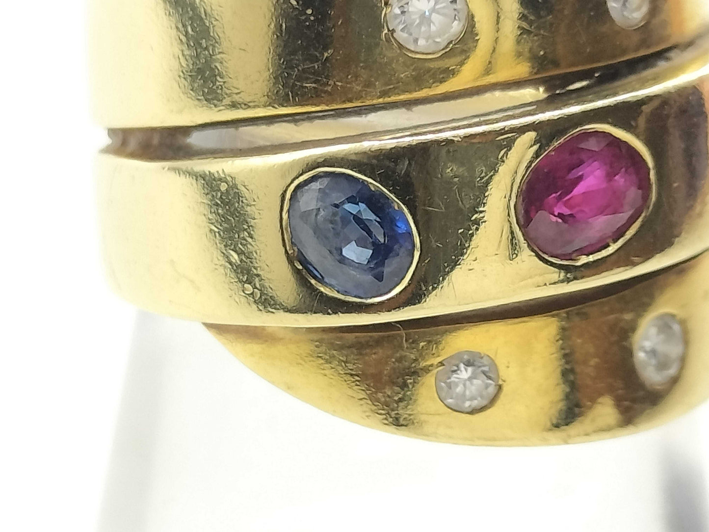 Van Cleef&Arpels Ruby Sapphire Diamond YG 18K 8.8g Ring