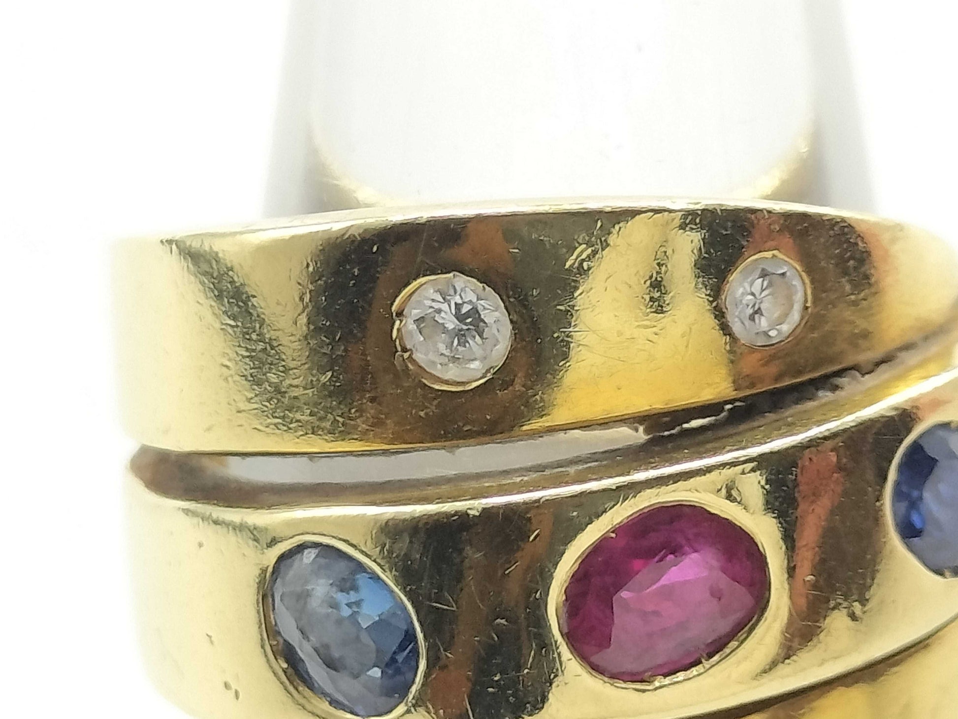 Van Cleef&Arpels Ruby Sapphire Diamond YG 18K 8.8g Ring