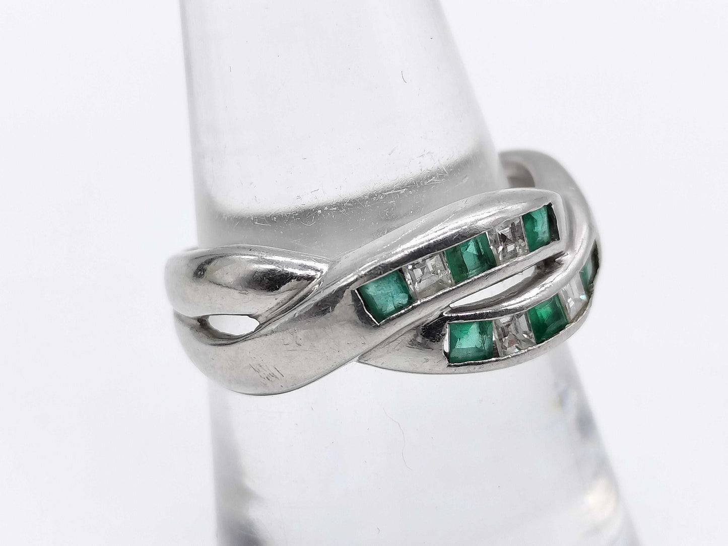 E0.30ct D0.25ct Pt900 7.4g Ring