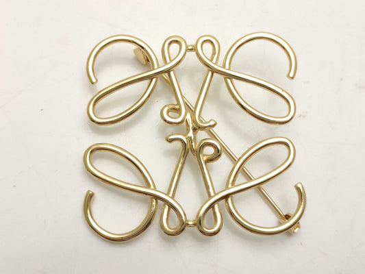LOEWE Anagram Brooch Gold