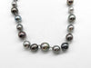 Black South Sea Pearl Necklace, Diameter: Approx. 7.8mm-10.4mm, 14K White Gold, 34.8g