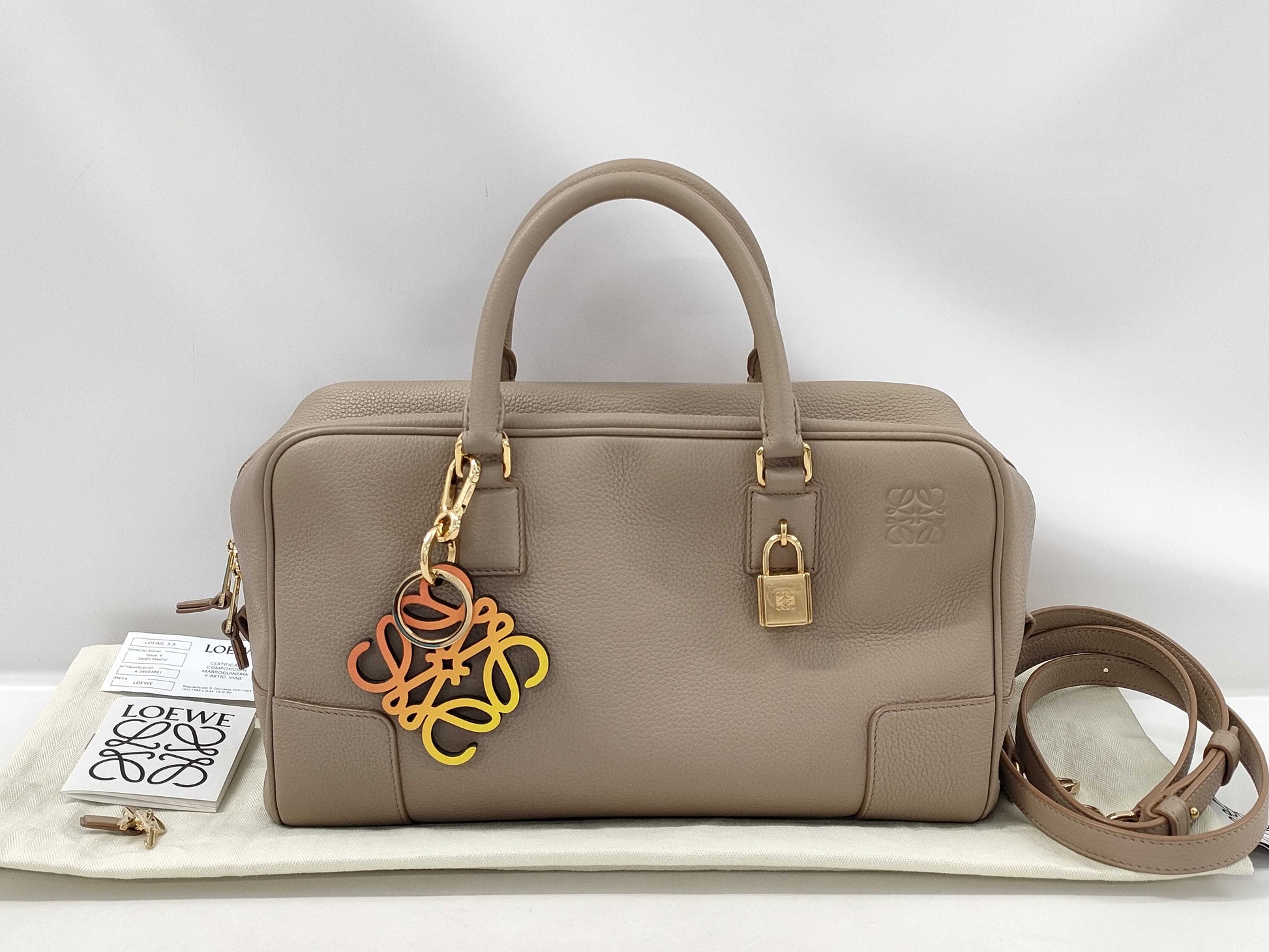 LOEWE Amazona 28 Handbag with Anagram Charm