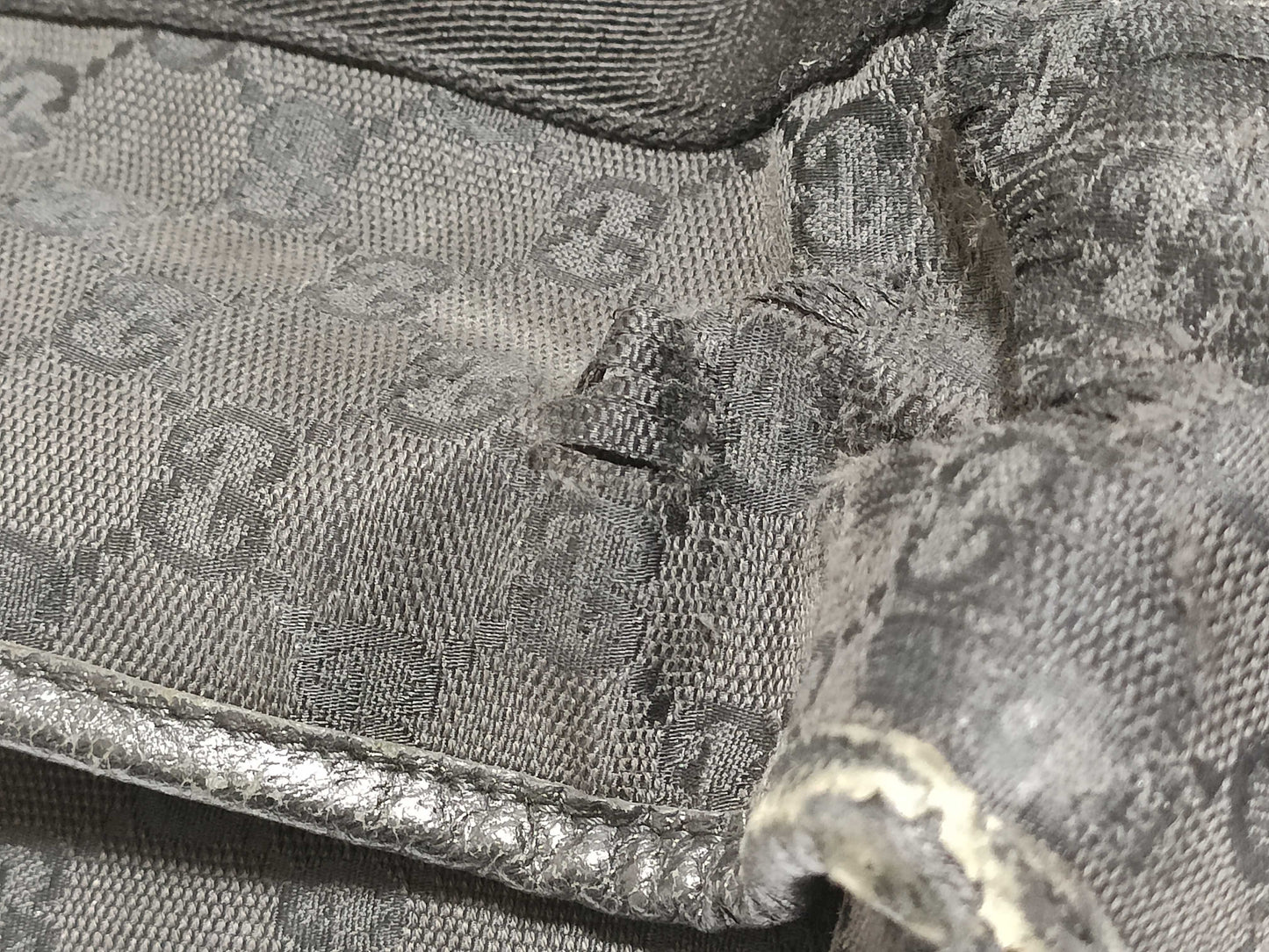 GUCCI GG Canvas 002 1121 2123/115517 214397 Tote Bag Black *2 Tote Bags