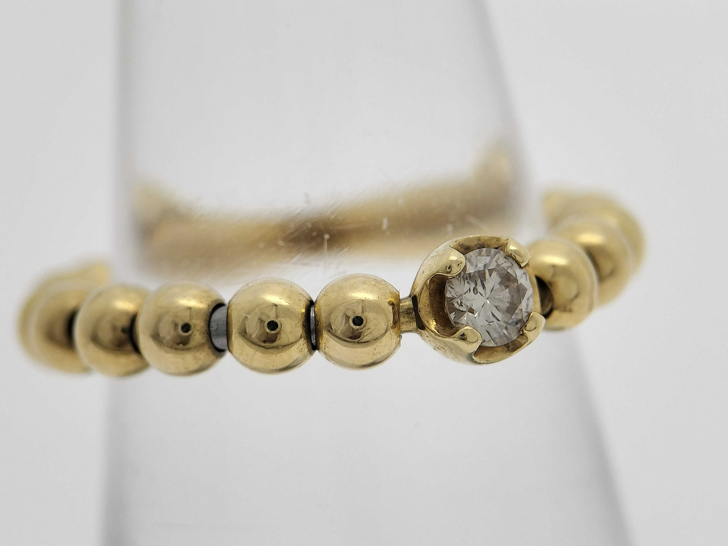 D0.10ct K18/METAL 1.6g Ring