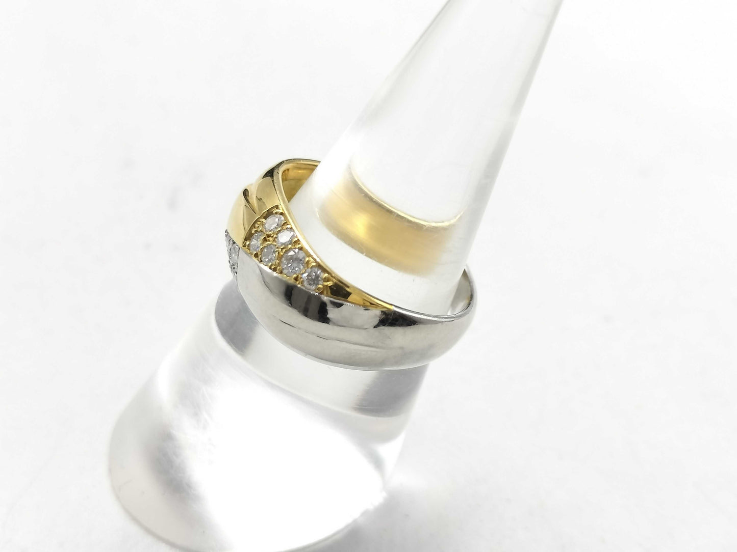 D0.29ct K18/Pt900 8.3g Ring