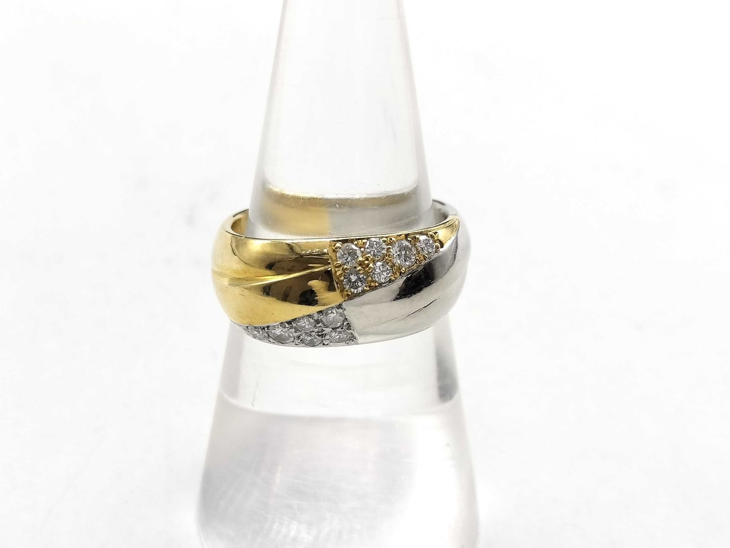 D0.29ct K18/Pt900 8.3g Ring