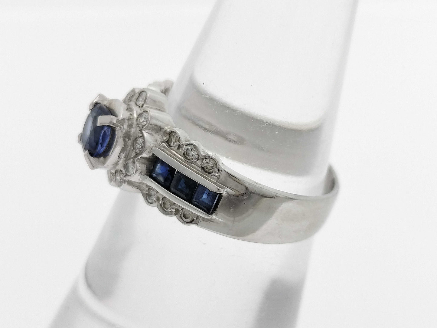 S0.77ct D0.17ct Pt900 5.6g Ring
