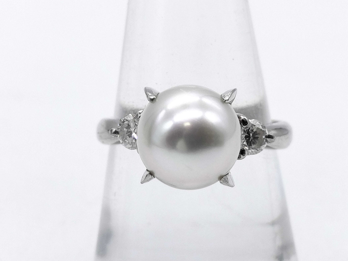 Pearl diameter: approx. 9.4mm, D0.33ct, PT900, 6.3g, Ring