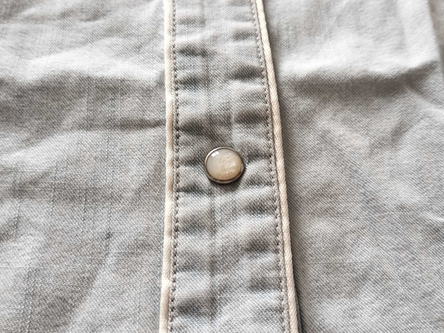 (10462_0164) GUCCI GUCCI Denim Western Shirt Snap Button Shirt
