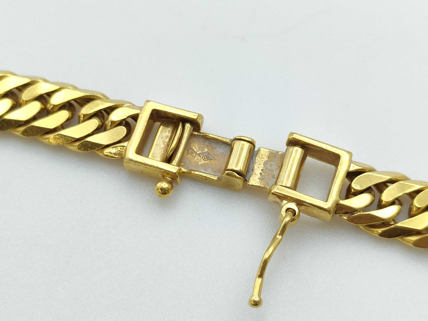 6-sided double 18K gold 18k gold necklace 50.9g