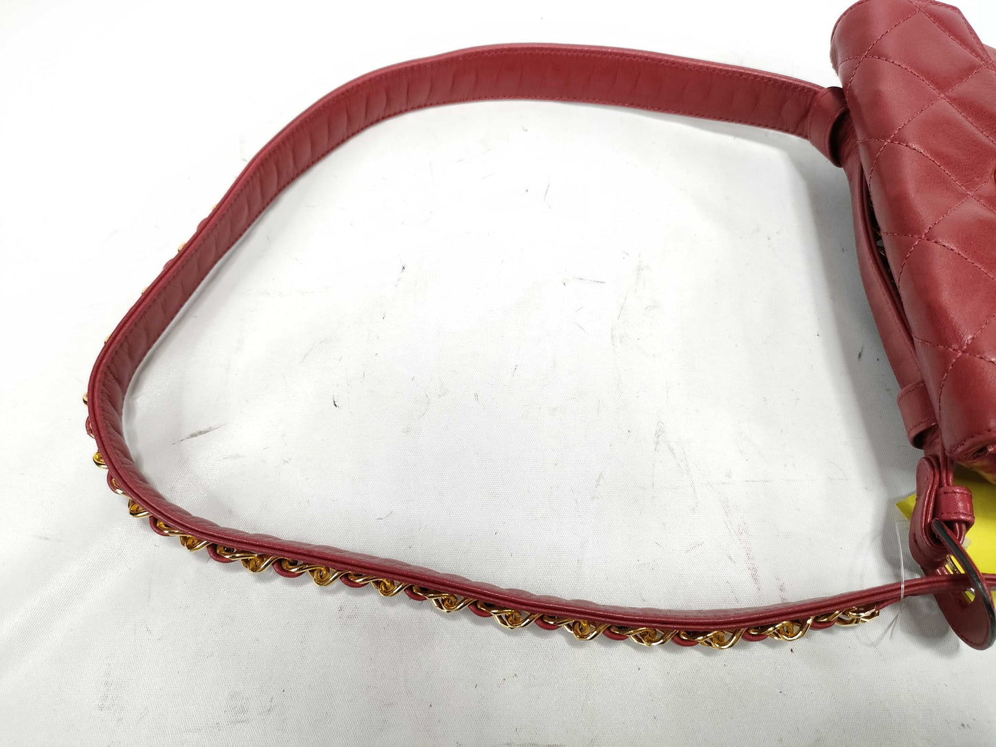 CHANEL Lambskin Matelasse Waist Pouch Red Shoulder Bag