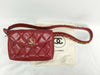 CHANEL Lambskin Matelasse Waist Pouch Red Shoulder Bag