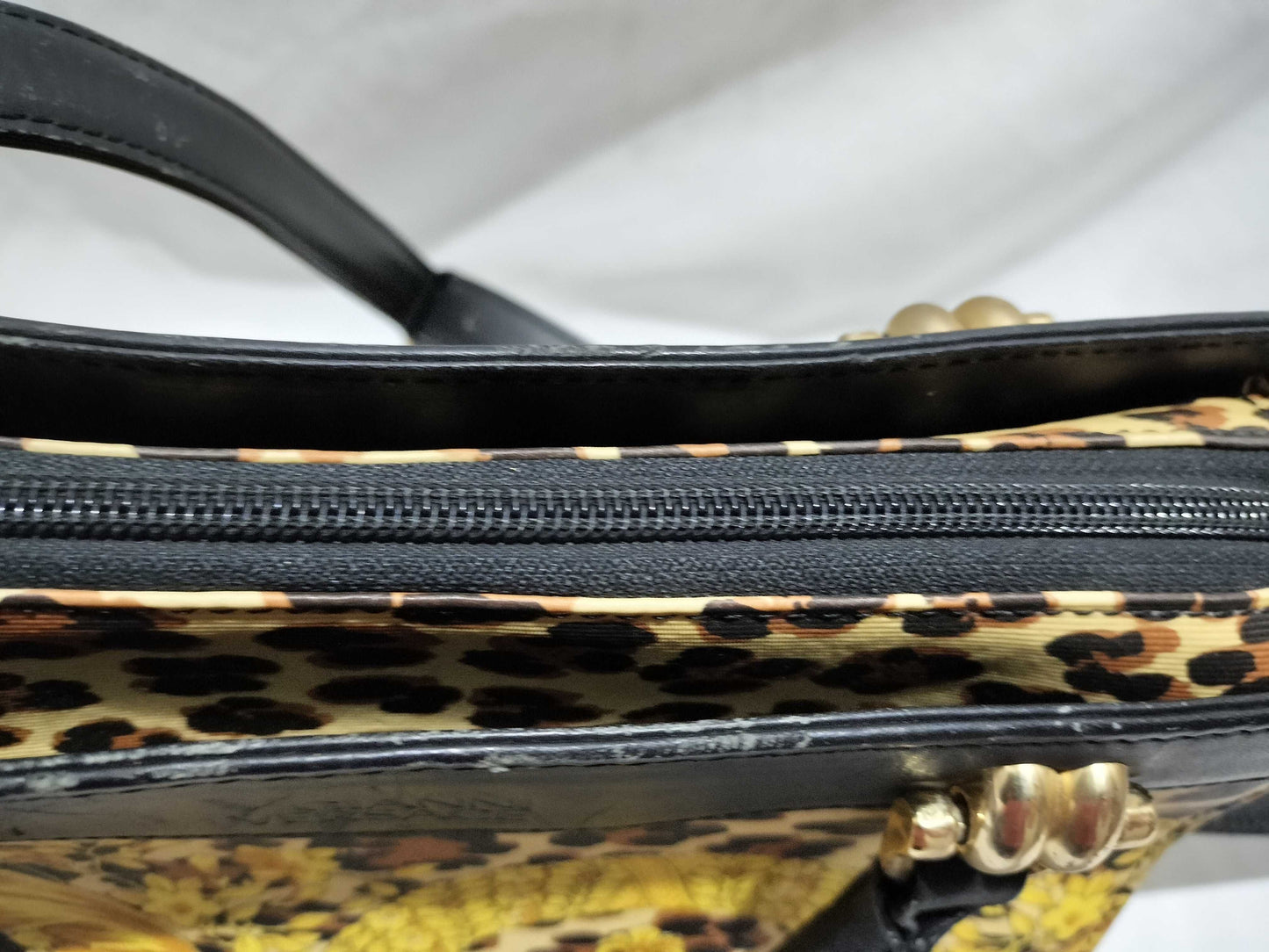 VERSACE Leopard Print Handbag Shoulder Bag