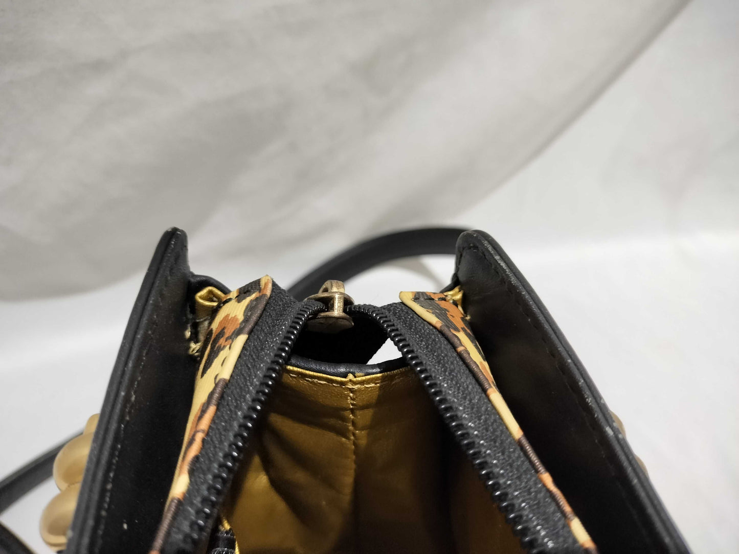 VERSACE Leopard Print Handbag Shoulder Bag