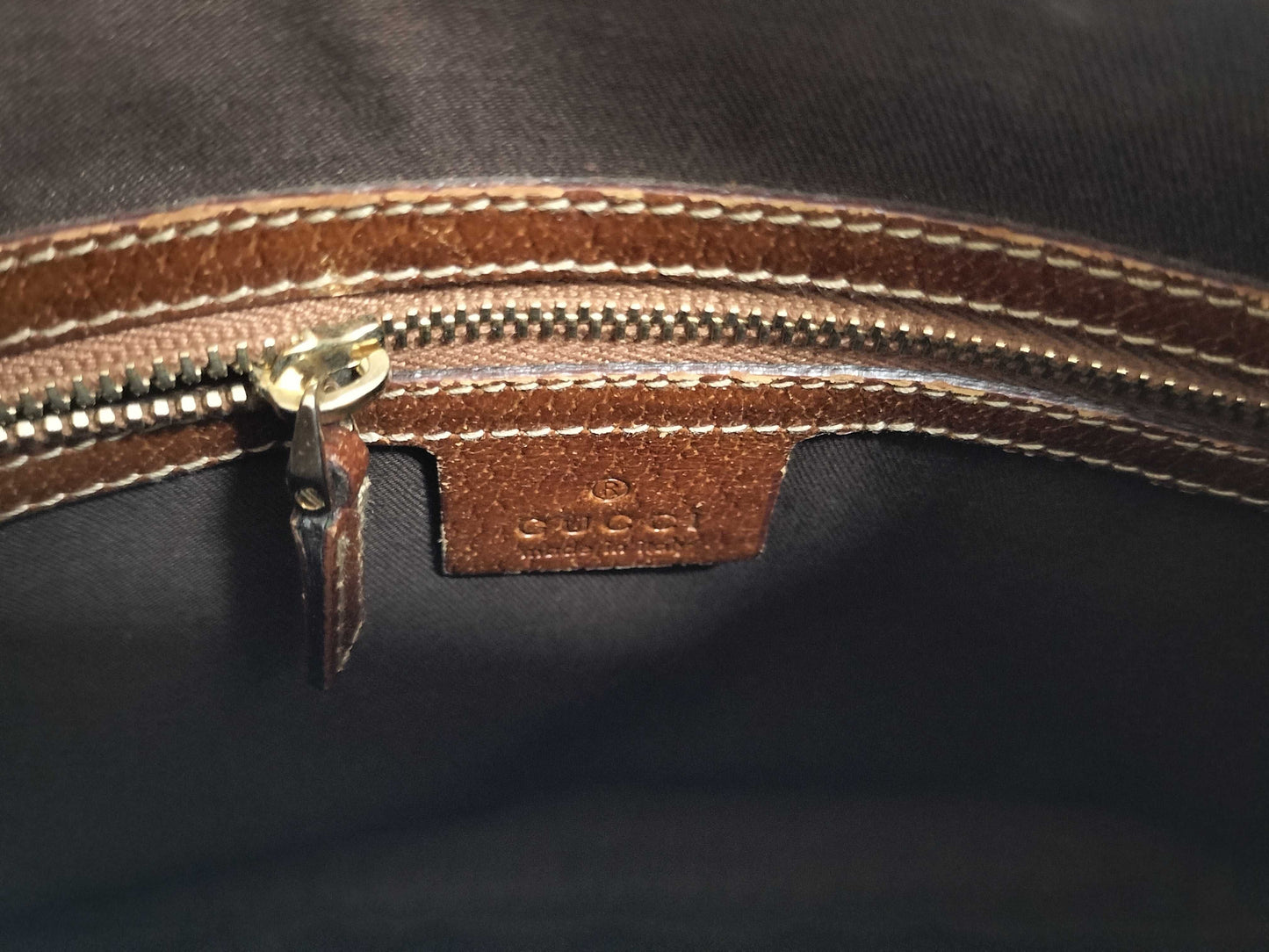 GUCCI Bamboo Canvas Handbag
