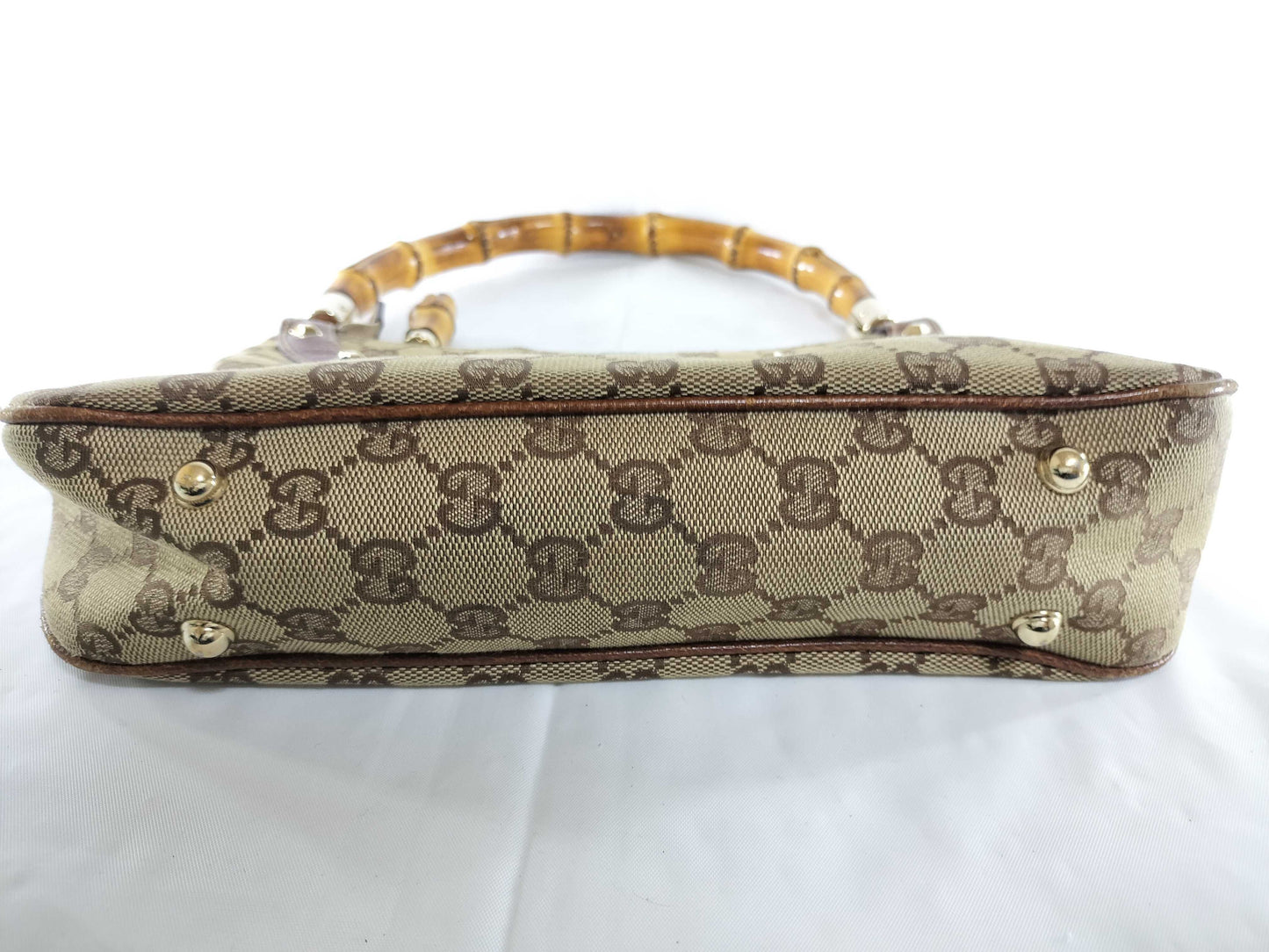 GUCCI Bamboo Canvas Handbag