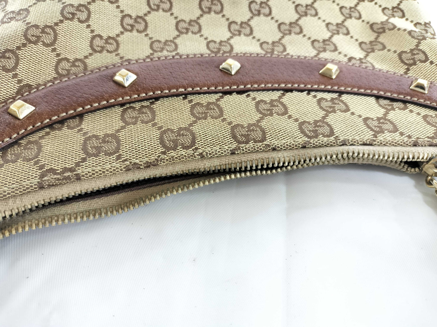 GUCCI Bamboo Canvas Handbag