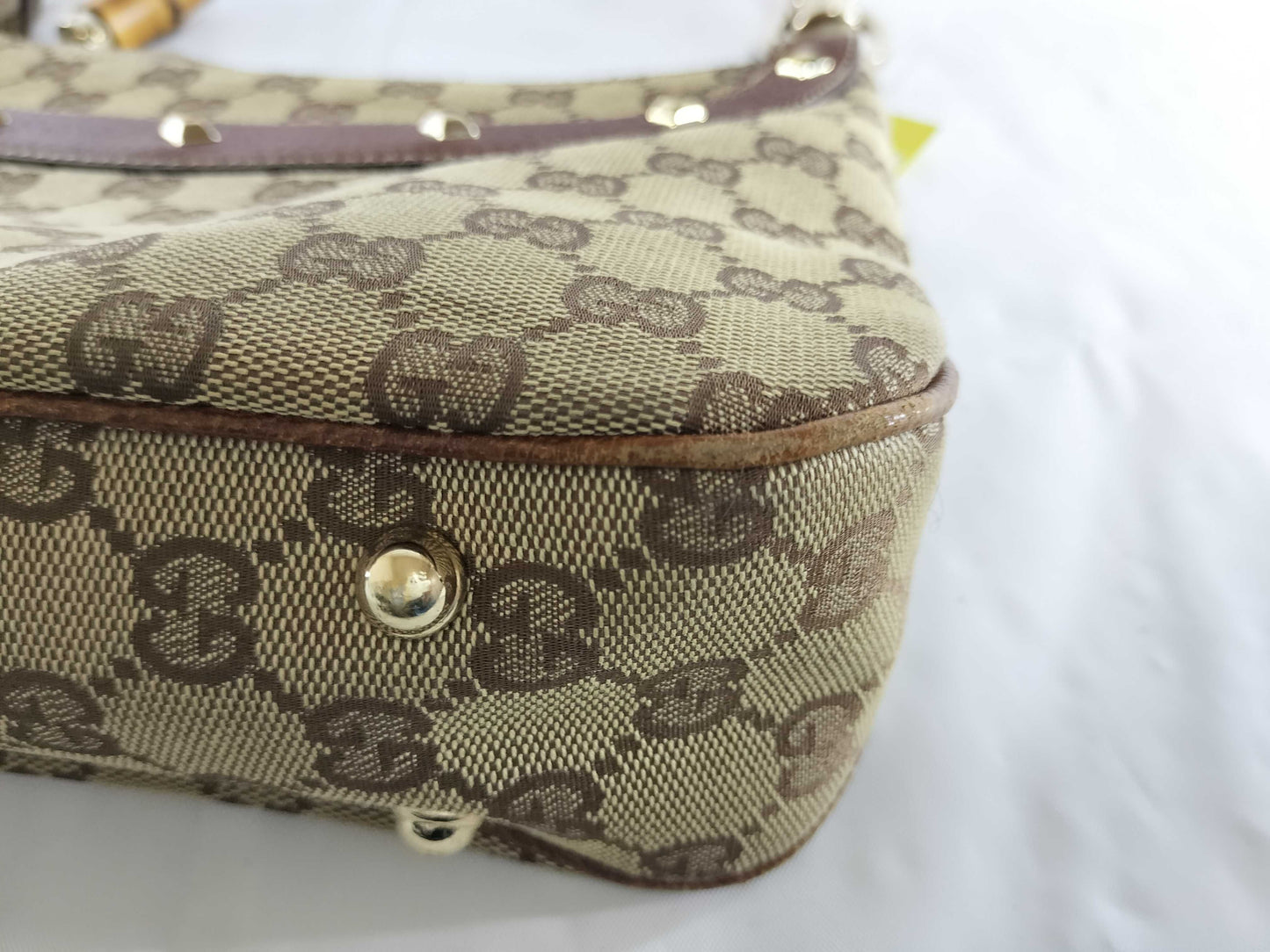 GUCCI Bamboo Canvas Handbag
