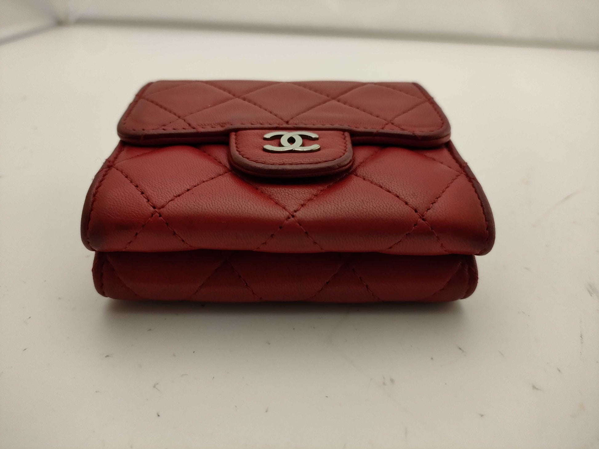 CHANEL Lambskin Matelasse Double Hook Wallet