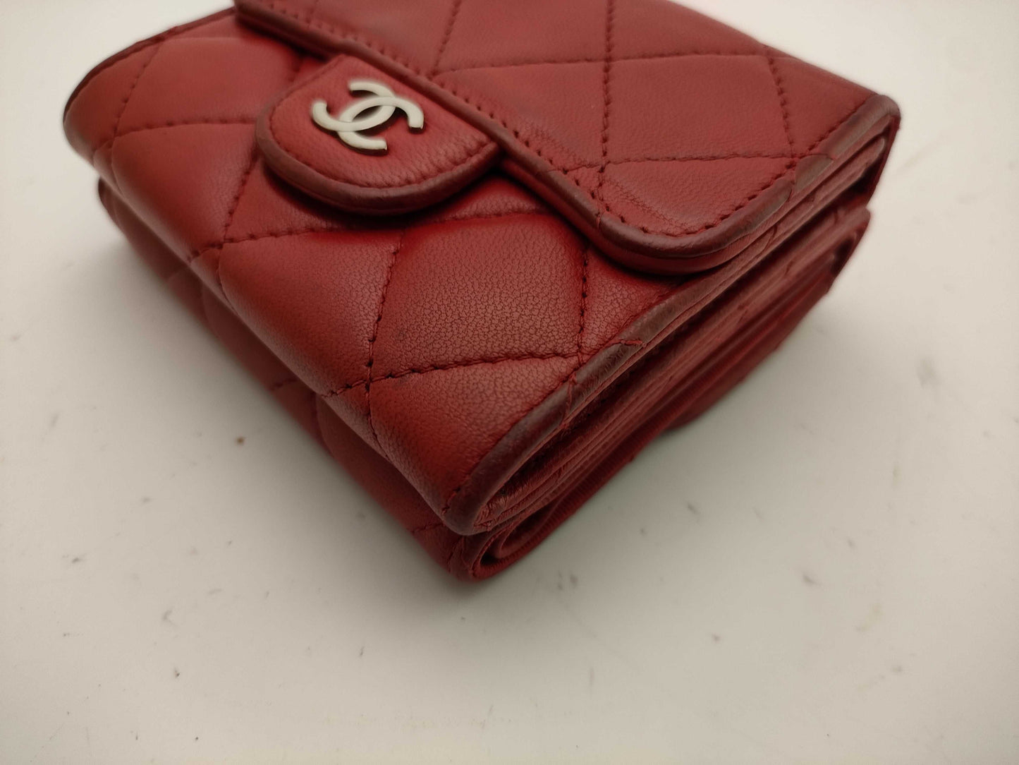 CHANEL Lambskin Matelasse Double Hook Wallet