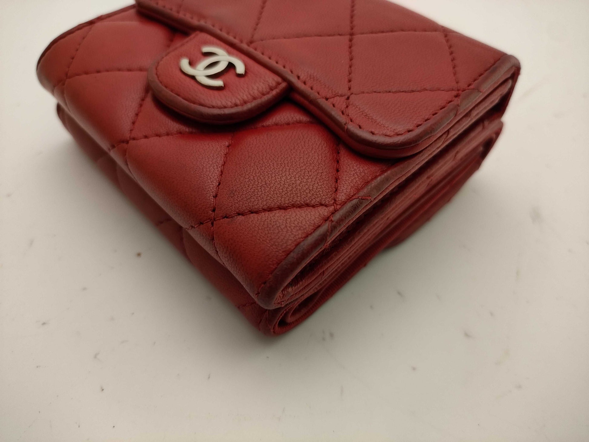 CHANEL Lambskin Matelasse Double Hook Wallet