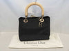 (10460_0333) Dior Lady Dior Plastic Handle ST Wool Bag