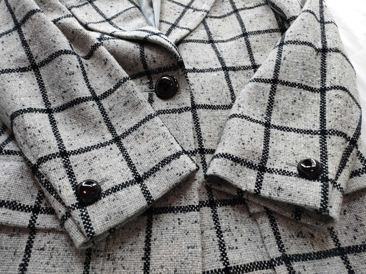 (10462_0178) Yves Saint Laurent Checkered Coat Outer Coat