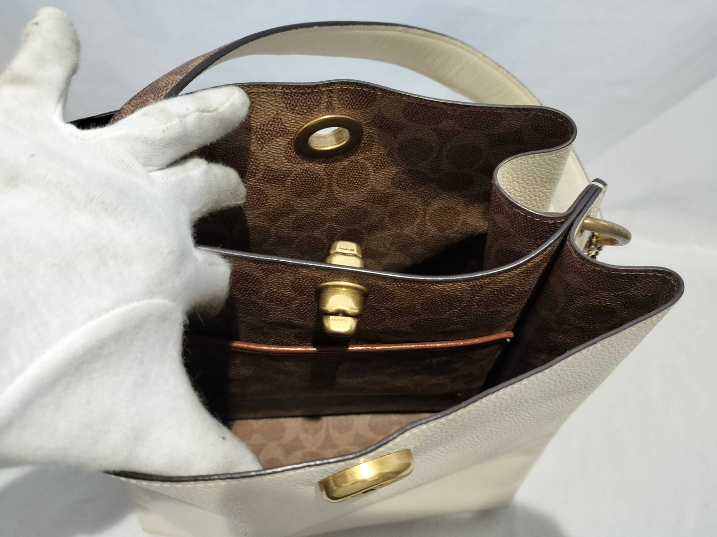 COACH 76365 2-Way Tote Bag Leather Shoulder Bag