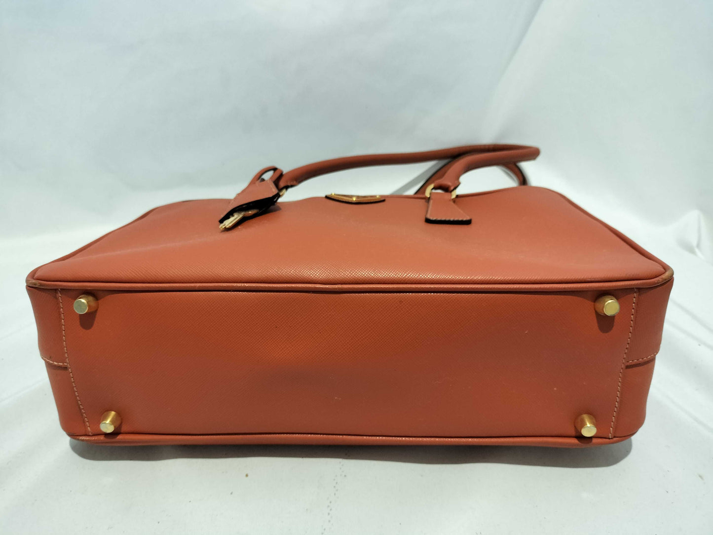 PRADA Galleria/Tote/Orange/Cadena Key/Galleria Shoulder Bag