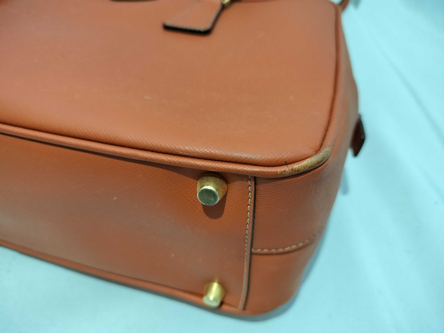 PRADA Galleria/Tote/Orange/Cadena Key/Galleria Shoulder Bag