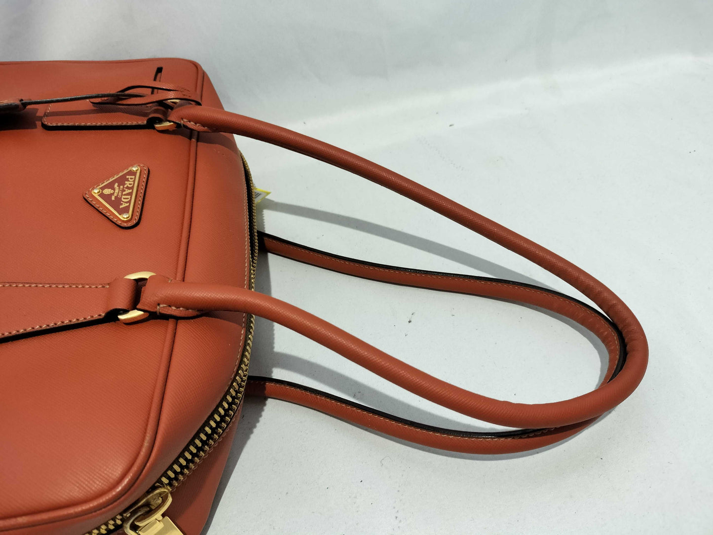 PRADA Galleria/Tote/Orange/Cadena Key/Galleria Shoulder Bag