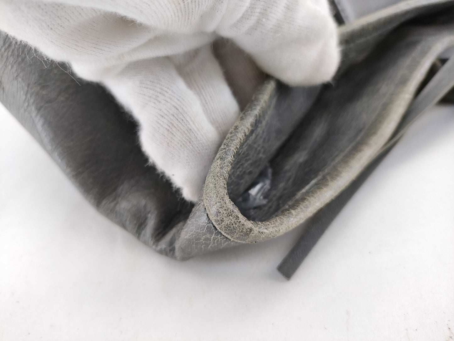 (10460_0217) BALENCIAGA The Sunday Leather Grey 228750 Tote Bag