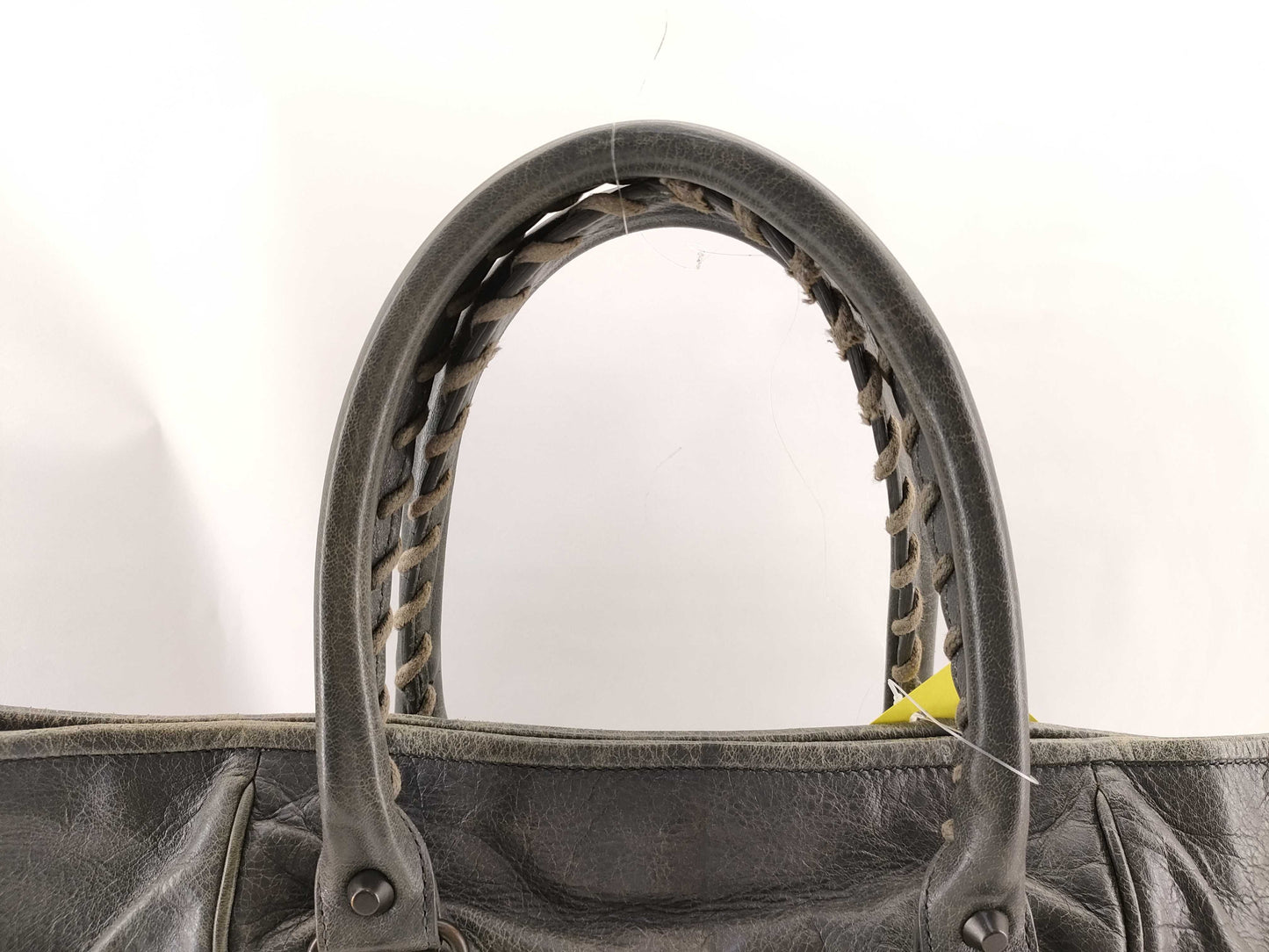 (10460_0217) BALENCIAGA The Sunday Leather Grey 228750 Tote Bag