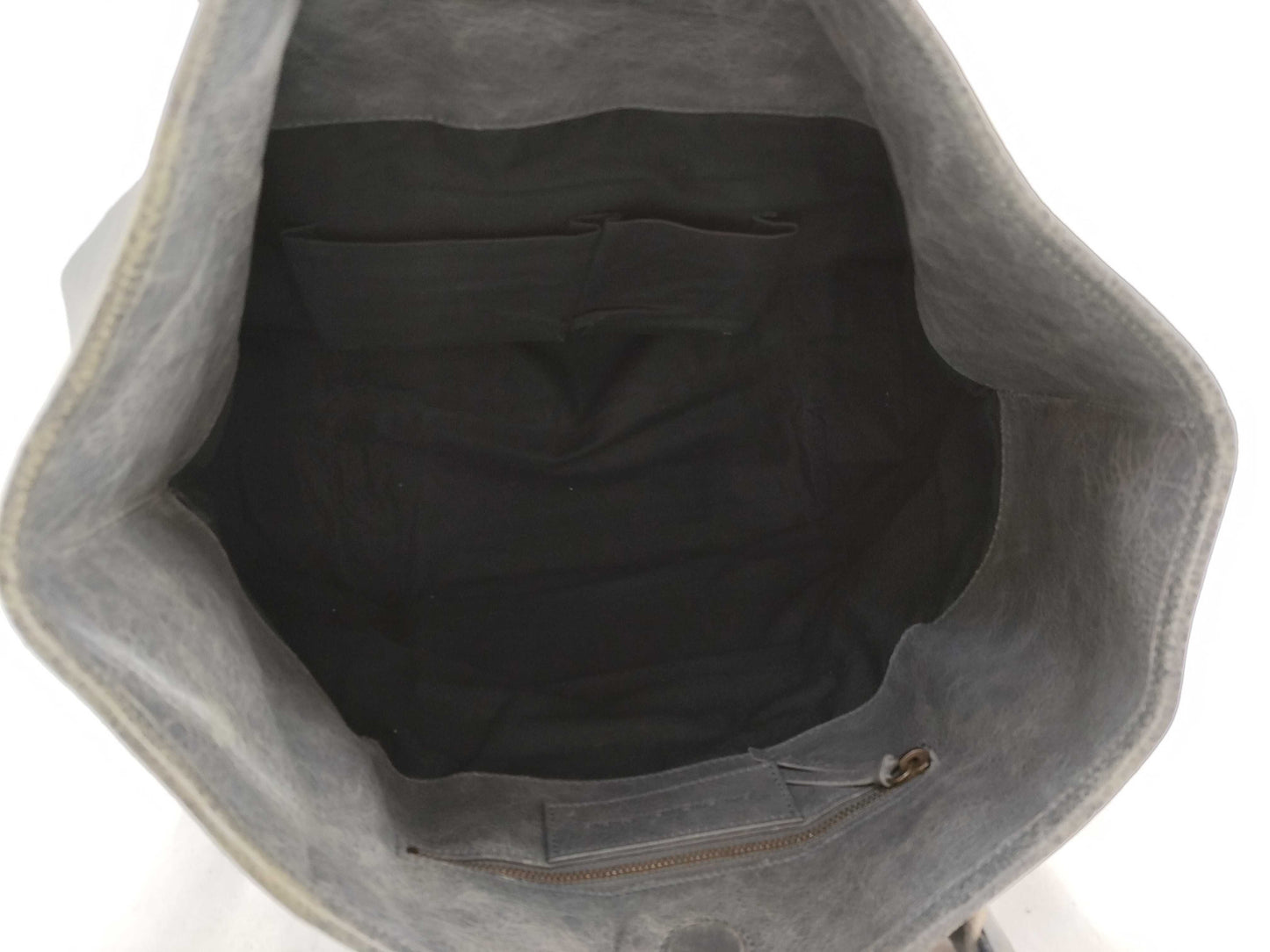 (10460_0217) BALENCIAGA The Sunday Leather Grey 228750 Tote Bag