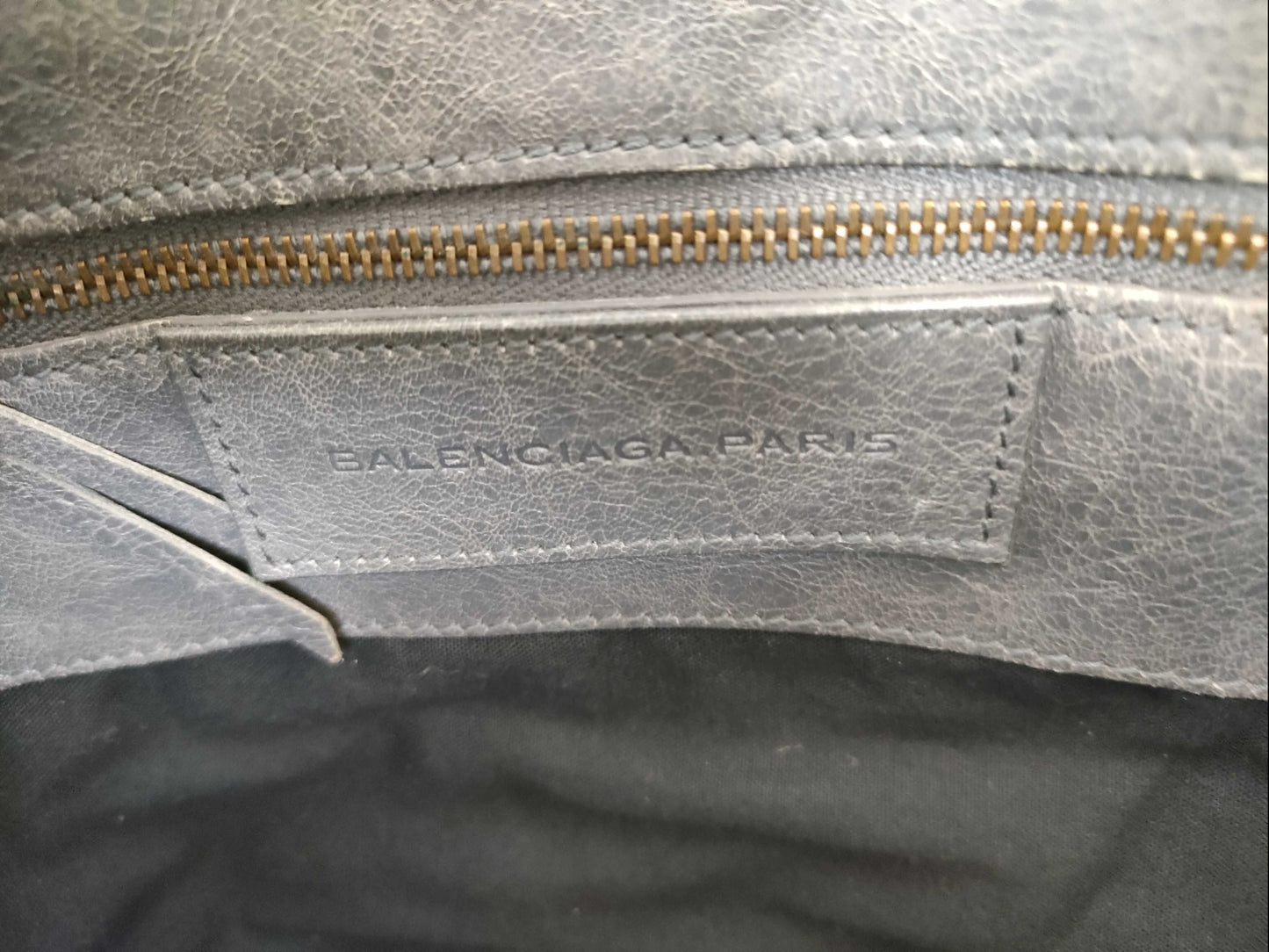 (10460_0217) BALENCIAGA The Sunday Leather Grey 228750 Tote Bag